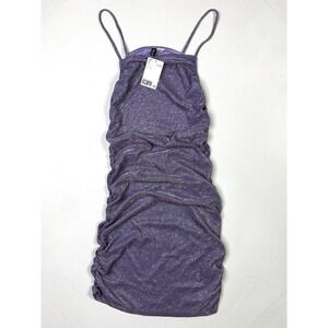 H&M Divided Dress Women's Small New W/ Tags Purple Shimmer Metallic Mini